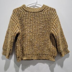 Zara Chunky Mustard Knit Sweater Sz 12-18M